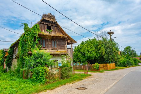 Traditional wooden houses in Croatian village Krapje