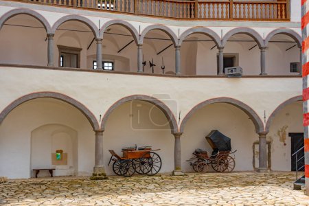 Courtyard at Veliki Tabor castle in Zagorje region of Croatia