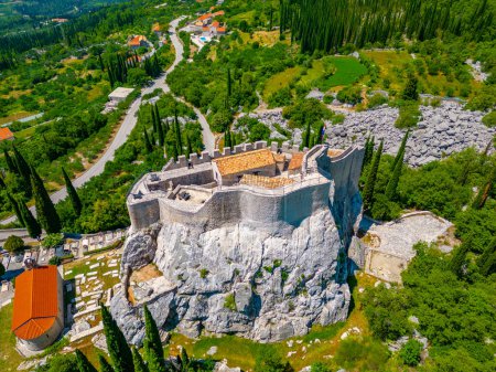 Aerial view of Sokol fortress in Croatia