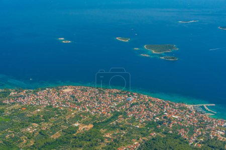 Aerial view of Croatian town Orebic