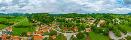 Aerial view of Ethno village in Kumrovec, Croatia