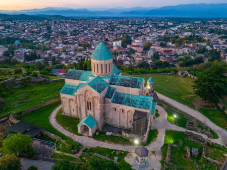 Sunrise view of Bagrati Cathedral in Kutaisi, Georgia