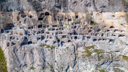 Photo for Panorama view of Vardzia caves in Georgia - Royalty Free Image