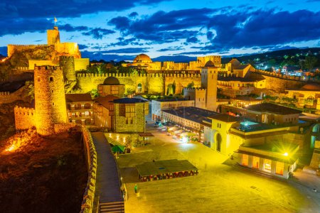 Photo for Night view of Akhaltsikhe (Rabati) Castle in Georgia - Royalty Free Image