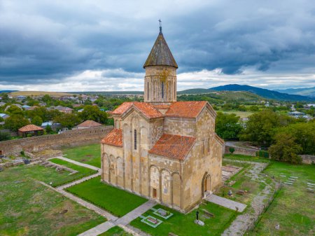 Samtavisi Cathedral viewed during a cloudy day, georgia