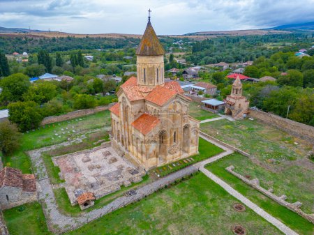 Samtavisi Cathedral viewed during a cloudy day, georgia