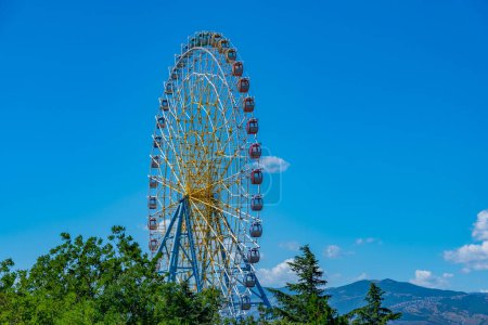 Ferris wheel at Mtatsminda amusement park in Tbilisi, Georgia