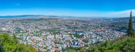 Panorama view of Tbilisi from Mtatsminda hill in Georgia