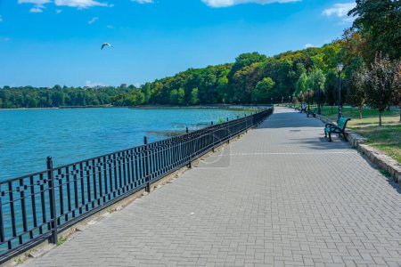 Photo for Lakeside promenade at Valea Morilor park in Chisinau, Moldova - Royalty Free Image