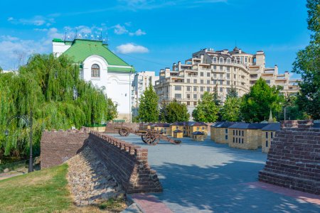 Vue du canon et du modèle de la forteresse de Tiraspol, Moldavie