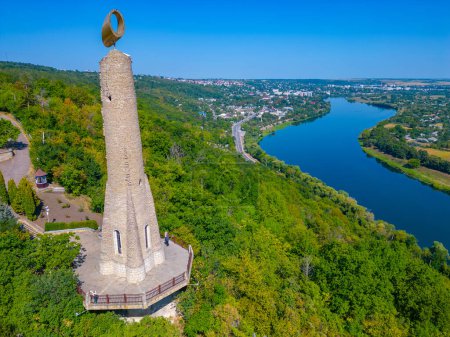 Panorama view of Candle of Gratitude near Soroca, Moldova