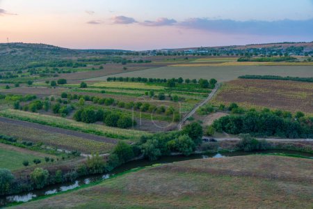 Foto de Vista al atardecer del Parque Nacional Orheiul Vechi en Moldavia - Imagen libre de derechos