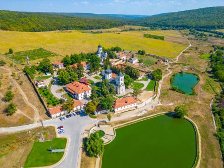 Panorama view of Capriana monastery in Moldova