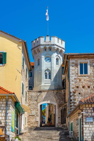 Photo for Sahat Kula tower in the old town of Herceg Novi, Montenegro - Royalty Free Image