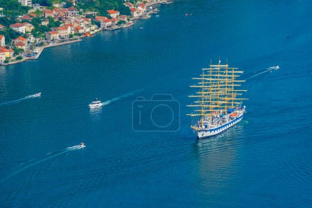 Old tourist schooner off the coast Montenegro