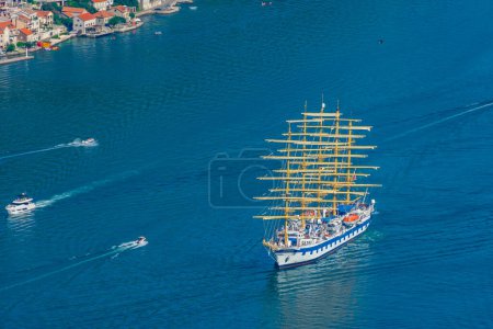 Old tourist schooner off the coast Montenegro
