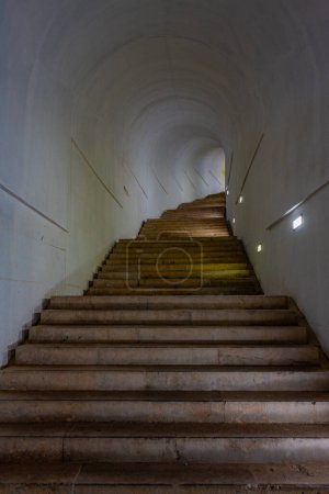 Staircase inside of the Njegos mausoleum in Montenegro