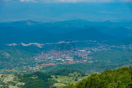 Aerial view of Cetinje in Montenegro