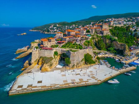 Photo for Aerial view of the Kalaja fortress in Ulcinj, Montenegro - Royalty Free Image