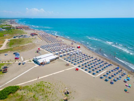 Photo for Aerial view of the long beach in Ulcinj, montenegro - Royalty Free Image