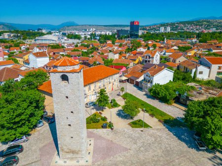 Photo for Panorama of Sahat kula tower in capital of Montenegro Podgorica - Royalty Free Image