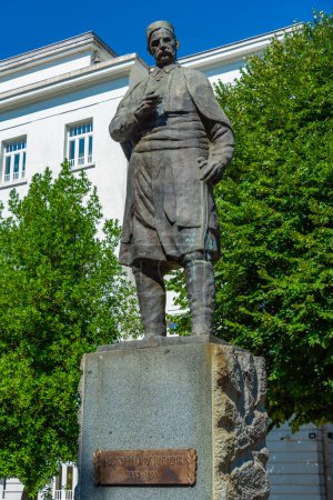 Marko Miljanovic statue in Podgorica, Montenegro