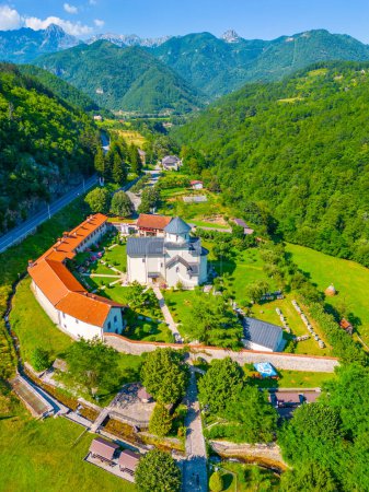 View of Moraca monastery in Montenegro