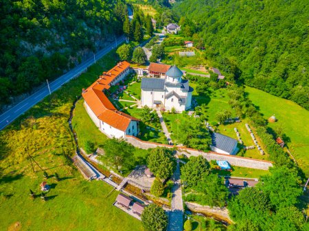 View of Moraca monastery in Montenegro