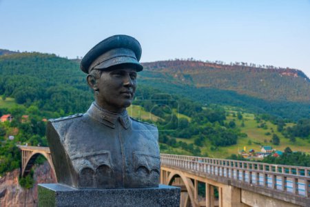 Memorial of Bozidar Zugic at Tara river bridge in Montenegro