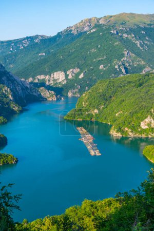 Panorama of Piva canyon in Montenegro