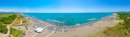 Photo for Aerial view of the long beach in Ulcinj, montenegro - Royalty Free Image