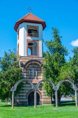 Belltower of the Ascension of Christ Metropolitan Cathedral in Romanian town Targoviste