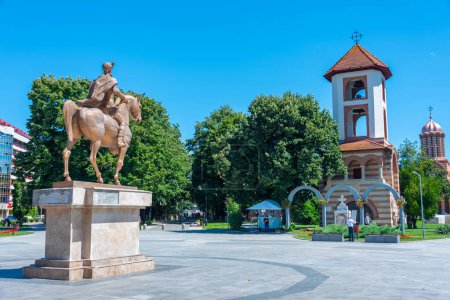Statue of Mihai Viteazul in Romanian town Targoviste