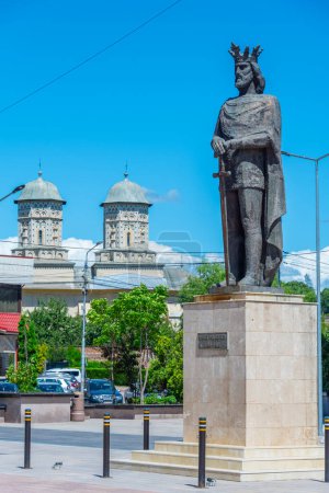 Statue von Mircea cel batran in der rumänischen Stadt Targoviste