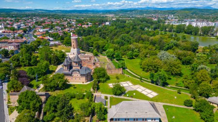 Vista panorámica de la corte principesca en la ciudad rumana Targoviste