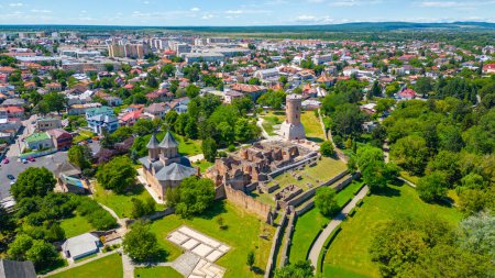 Panorama view of the Princely court in Romanian town Targoviste