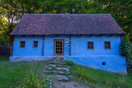 Historical houses at Astra ethnography museum in Sibiu, Romania