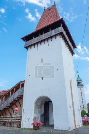 Foto de Torre Turnul Forkesch en la ciudad rumana Medias - Imagen libre de derechos