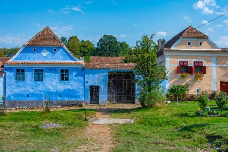 Typische sächsische Häuser im rumänischen Dorf Viscri