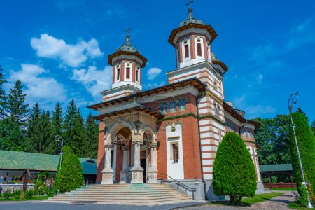 Summer day at Sinaia monastery in Romania