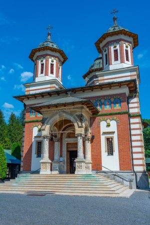 Summer day at Sinaia monastery in Romania