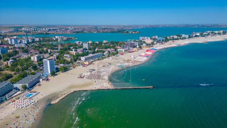Vue panoramique de la plage de Mamaia en Roumanie