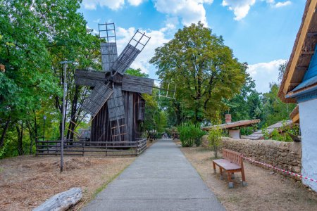 Windmill at the Dimitrie Gusti National Village Museum in Romanian capital Bucharest