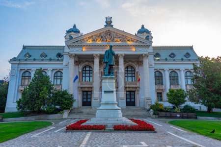 Sunrise view of the National theatre in Romanian town Iasi