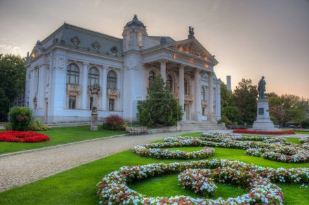 Sunrise view of the National theatre in Romanian town Iasi