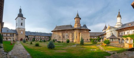 Photo for Neamt monastery during a cloudy day in Romania - Royalty Free Image