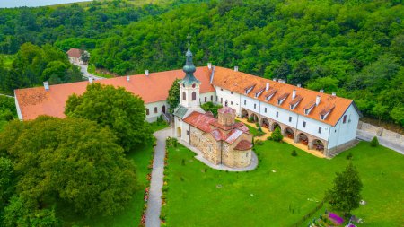 Mesic monastery in Serbia during summer