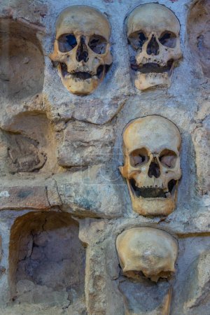Skull tower in Serbian town Nis