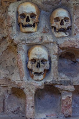 Skull tower in Serbian town Nis