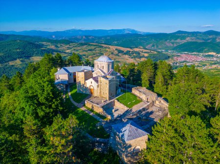 Djurdjevi Stupovi monastery in Serbia during a sunny day